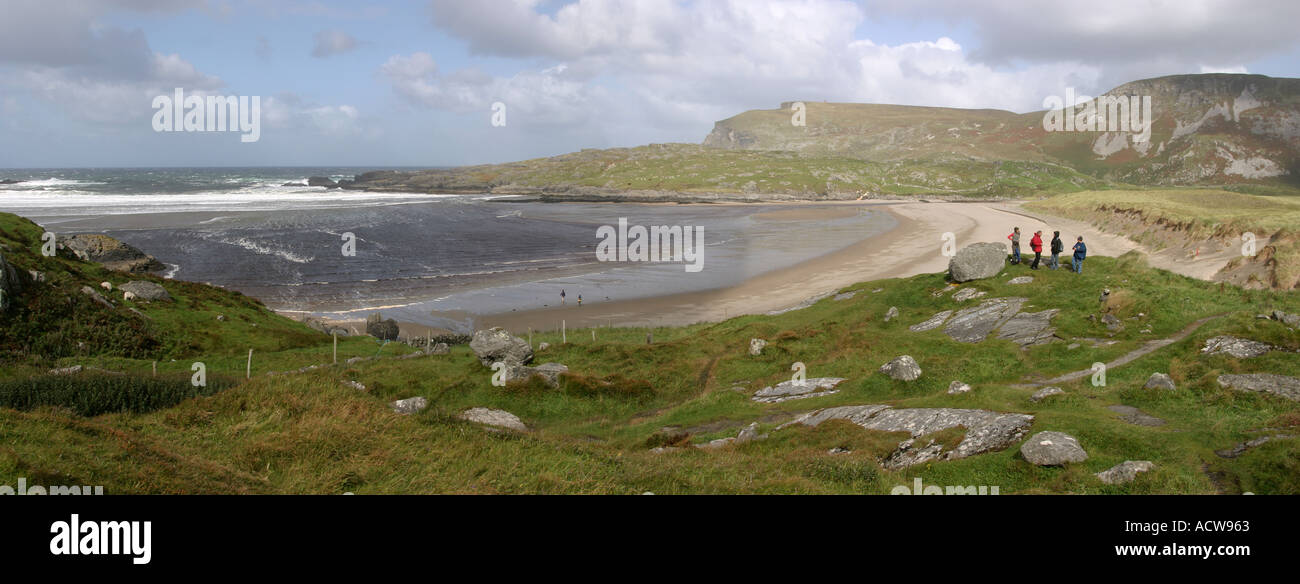 Comté de Donegal Irlande Glencolmcille strand vue panoramique Banque D'Images