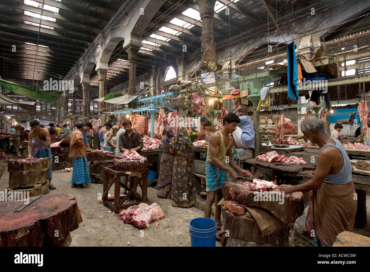 Hogg meat market Calcutta Kolkata Inde Banque D'Images