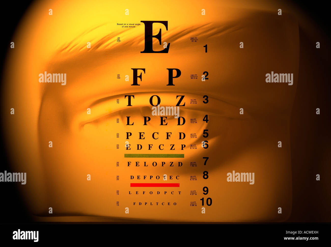 Vision d'un composite sur l'œil sculpté Banque D'Images
