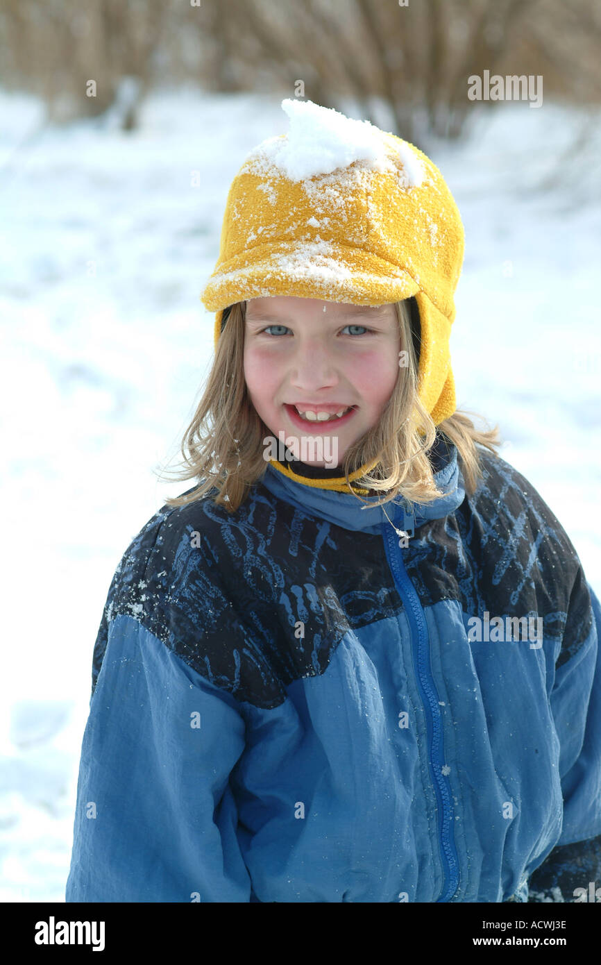 Les enfants dans la neige Banque D'Images