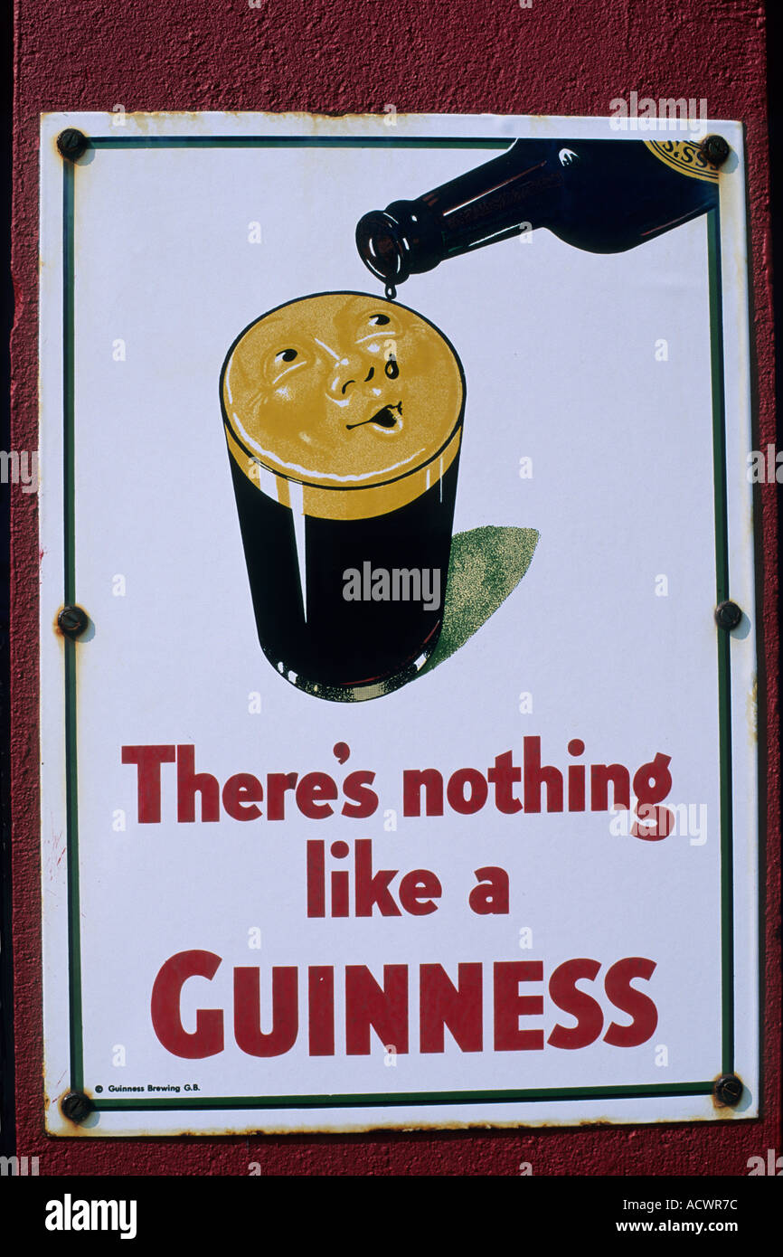 L'Irlande, la bière Guinness Publicité Banque D'Images