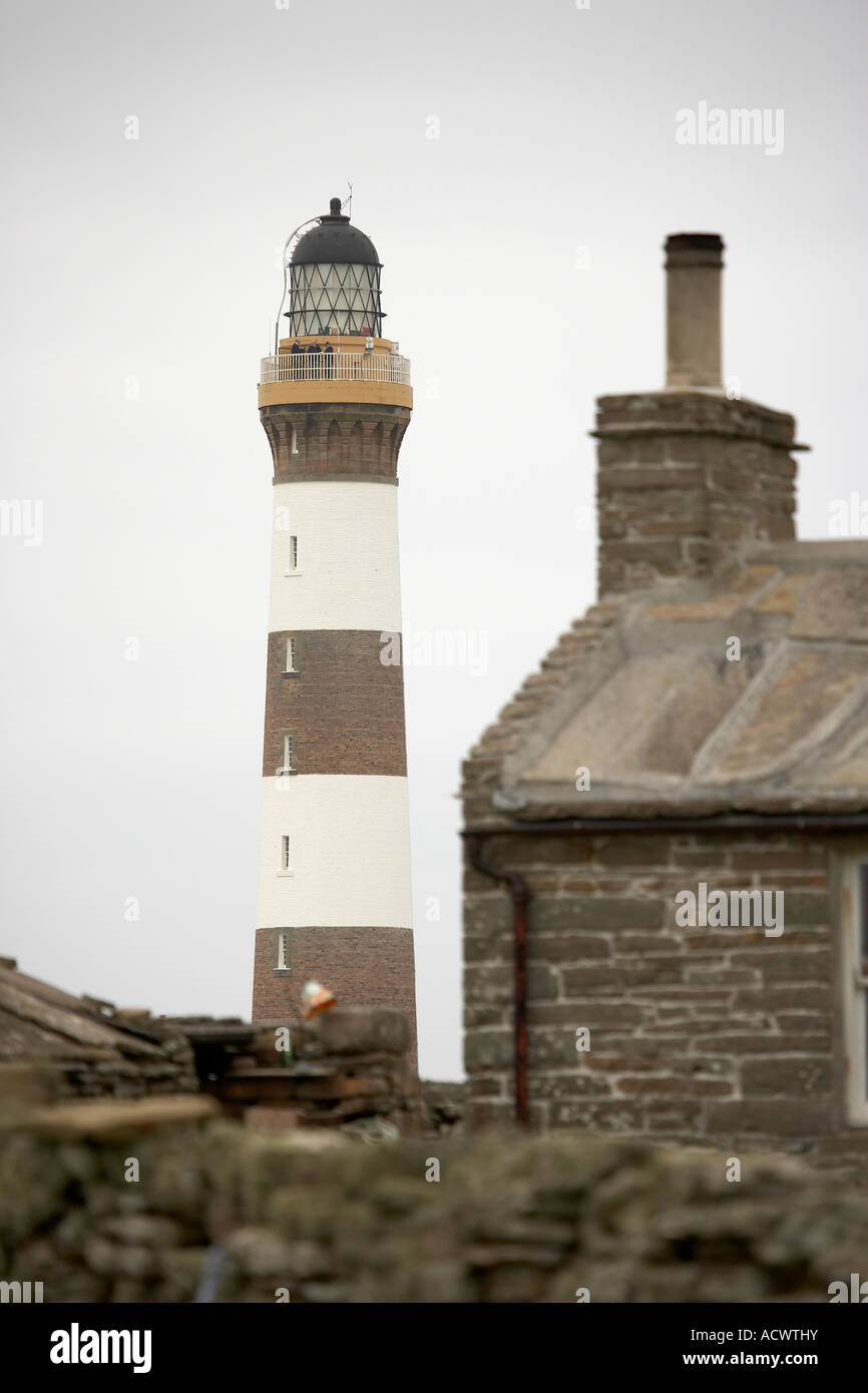 Le nouveau phare construit en 1854 North Ronaldsay Orkney Ecosse UK Banque D'Images