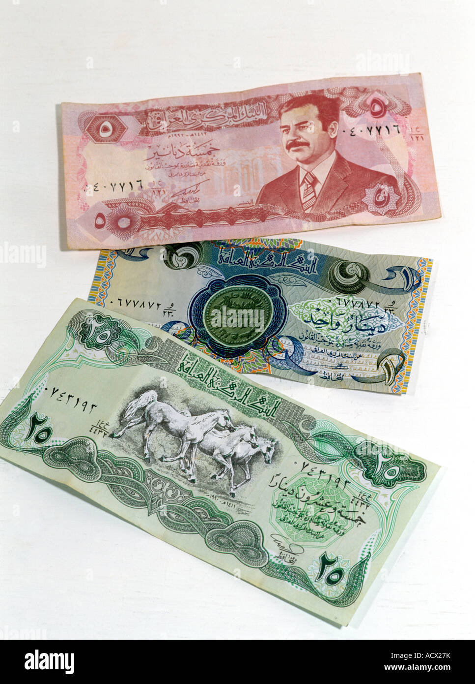 L'Iraq Notes Dinar Banque D'Images