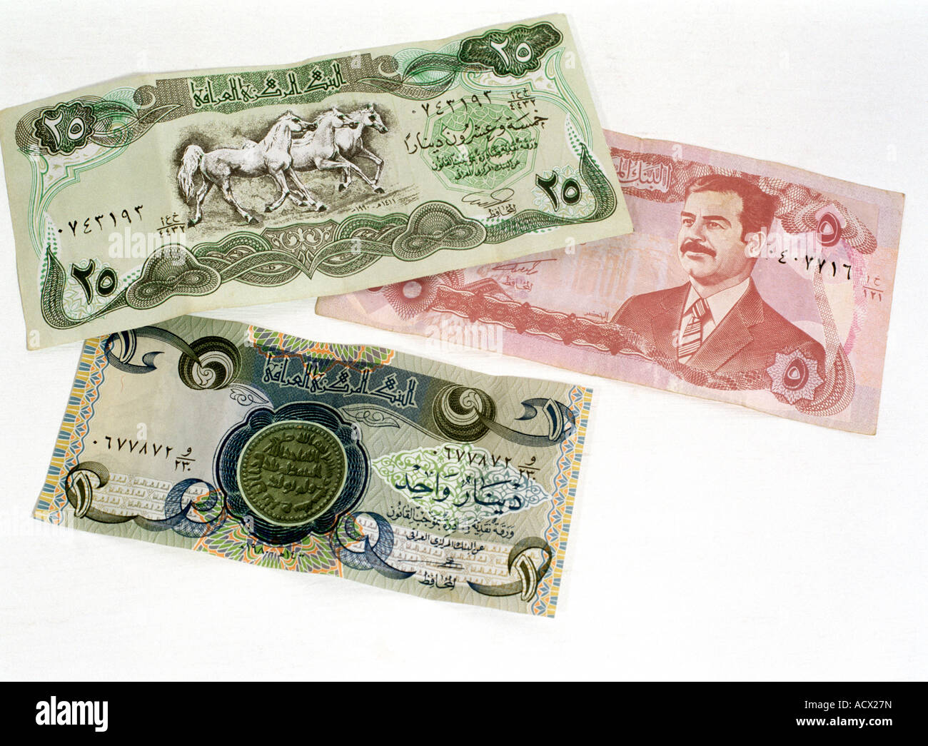 L'Iraq Notes Dinar Banque D'Images