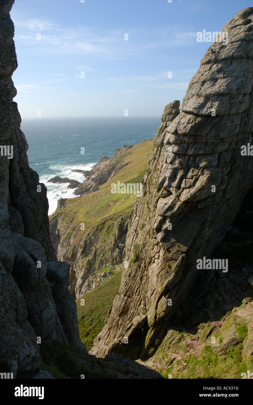 La côte ouest de l'île de Lundy Banque D'Images