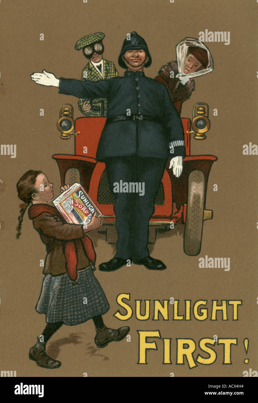 Pour insérer la publicité Chromolithographed savon Sunlight vers 1905 Banque D'Images