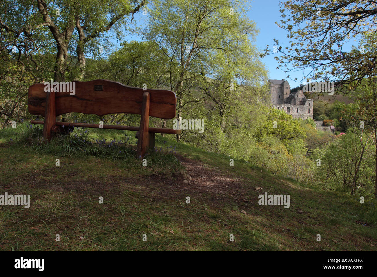 Castle Campbell, dollar au printemps. Banque D'Images