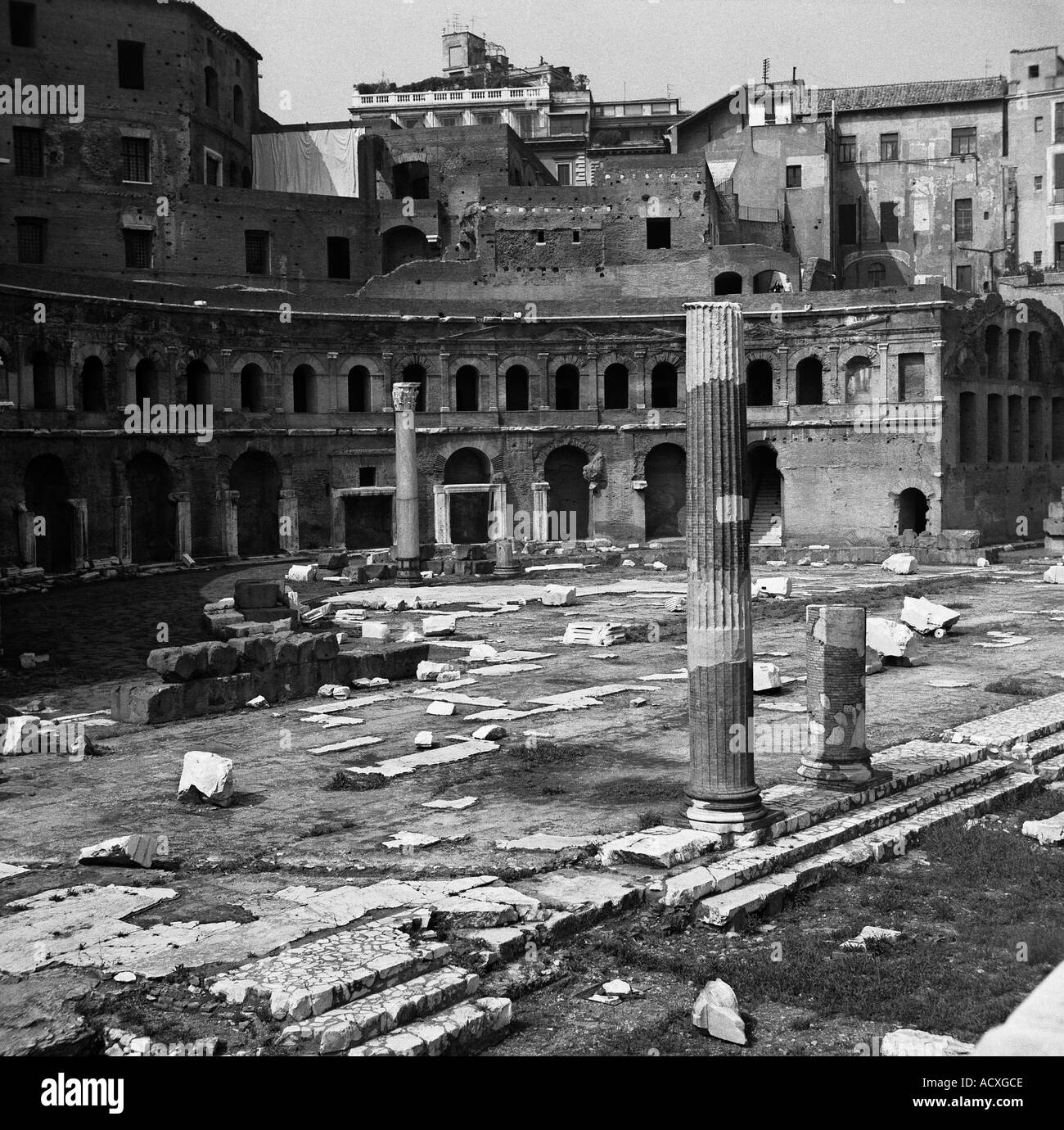 Forum Trajans adjacent à la main Forum Romain à Rome Banque D'Images