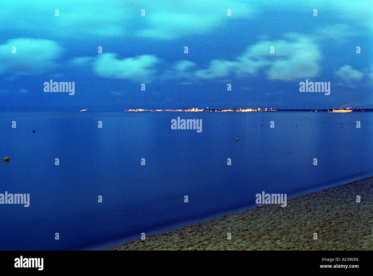 La Baie de Gdansk vu de la jetée de Sopot, Pologne Banque D'Images