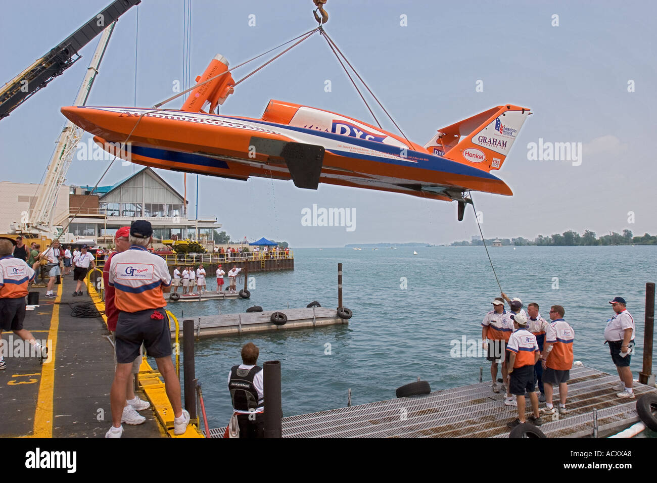 Coupe d'or des courses d'Hydroplane sur la rivière Detroit Banque D'Images