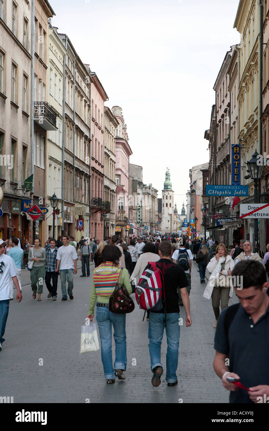La rue Grodzka dans la vieille ville de Cracovie, Pologne Banque D'Images