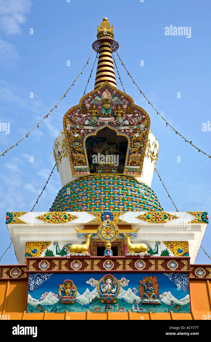 Temple bouddhiste allemand détail. Lumbini. Le Népal Banque D'Images