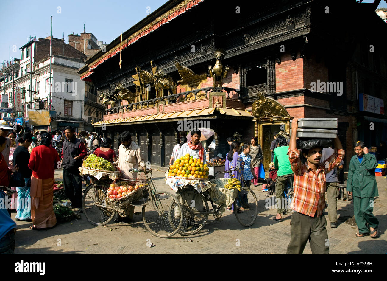 Akash Bhairab Temple. Indra Chowk. Katmandou. Le Népal Banque D'Images