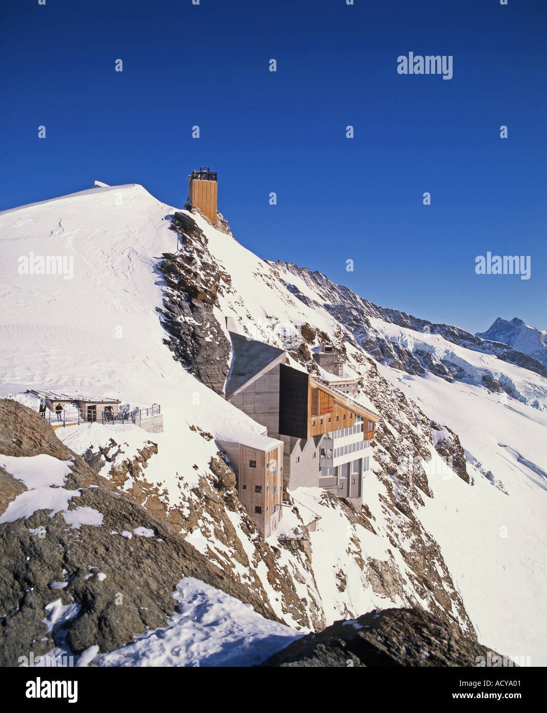 Suisse Alpes suisses Jungfrau haut plateau de l'Europe 13642ft glacier d'Aletsch Banque D'Images