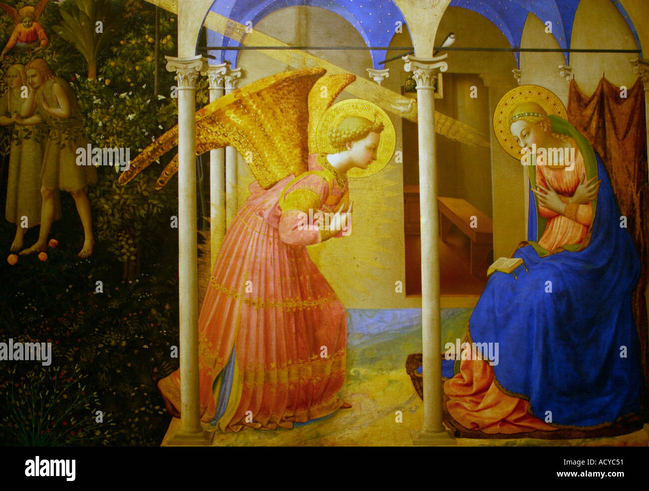 L'Annonciation de Fra Angelico au Prado, musée et galerie d'art de Madrid Espagne Europe Banque D'Images