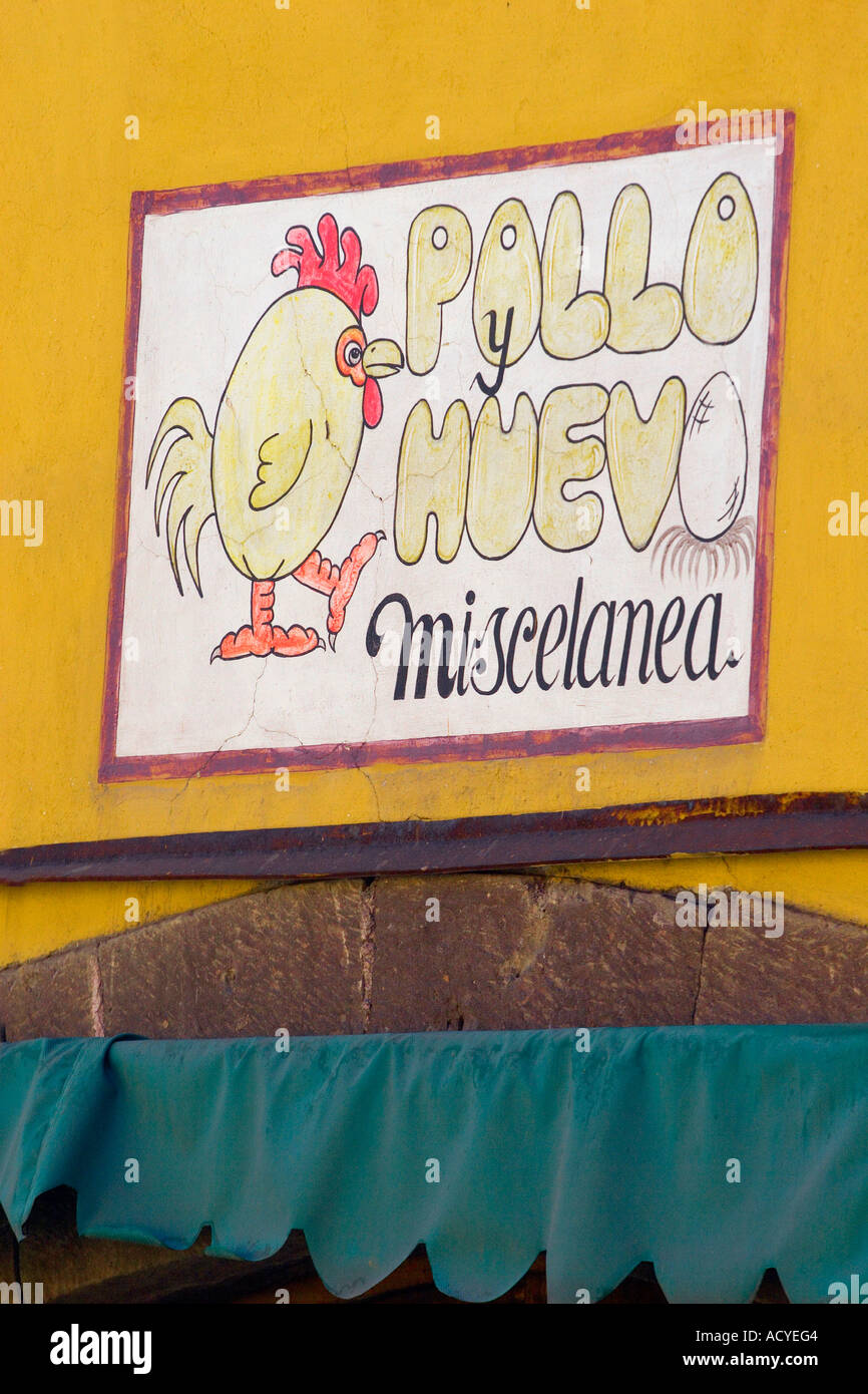 Pollo Huevo ou oeuf de poule store se connecter SAN MIGUEL DE ALLENDE MEXIQUE Banque D'Images