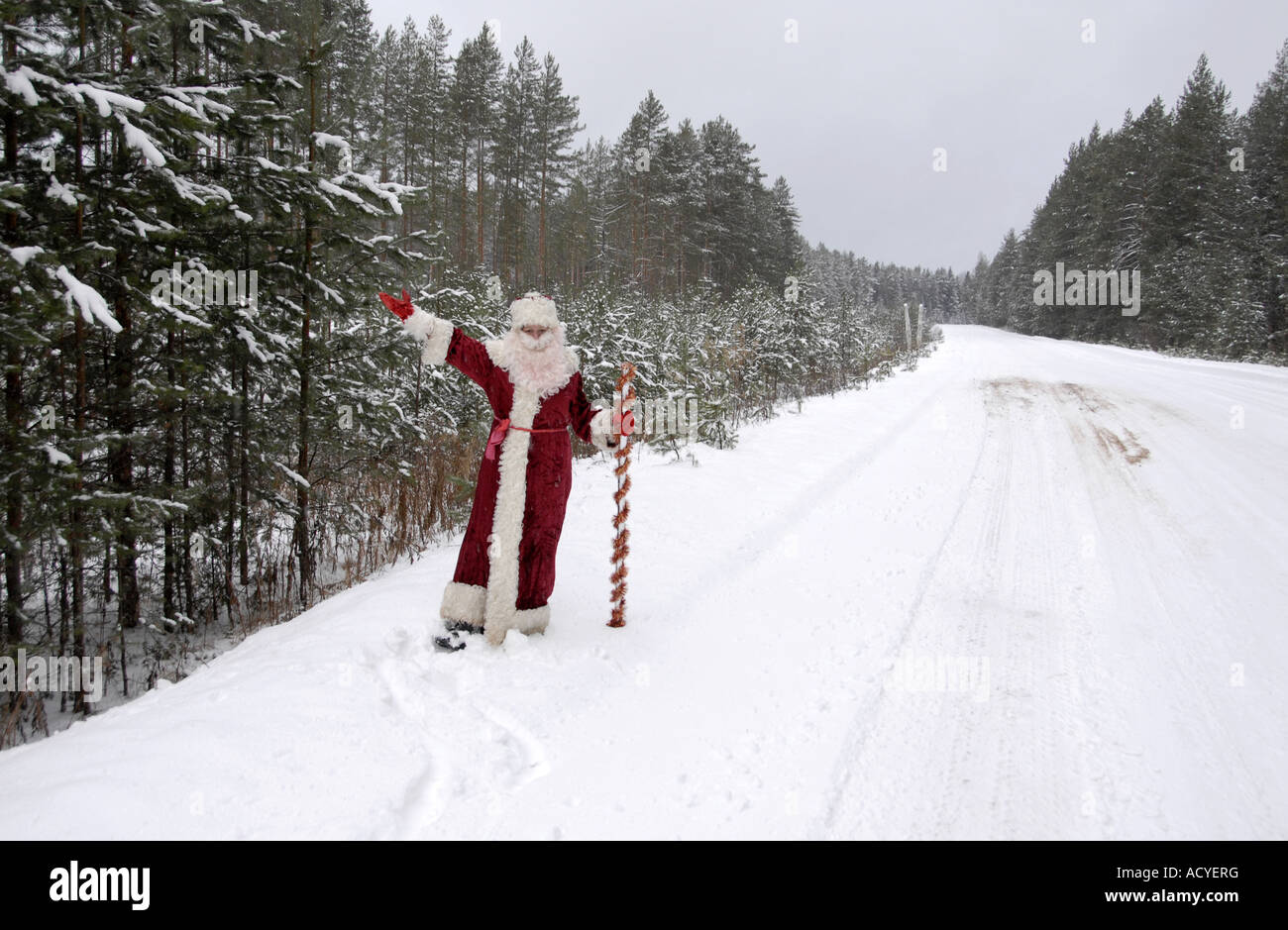 Vœux de Noël de Ded Moroz, Russie Banque D'Images