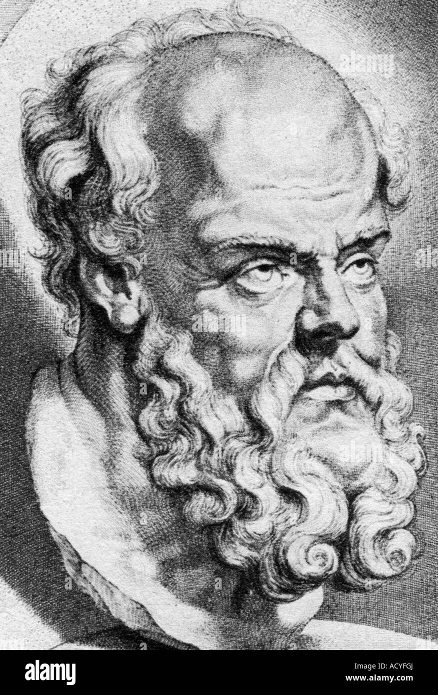 Socrates, 469 - 399 av. J.-C., philosophe grec, portrait, dessin après buste ancien, XIXe siècle, Banque D'Images