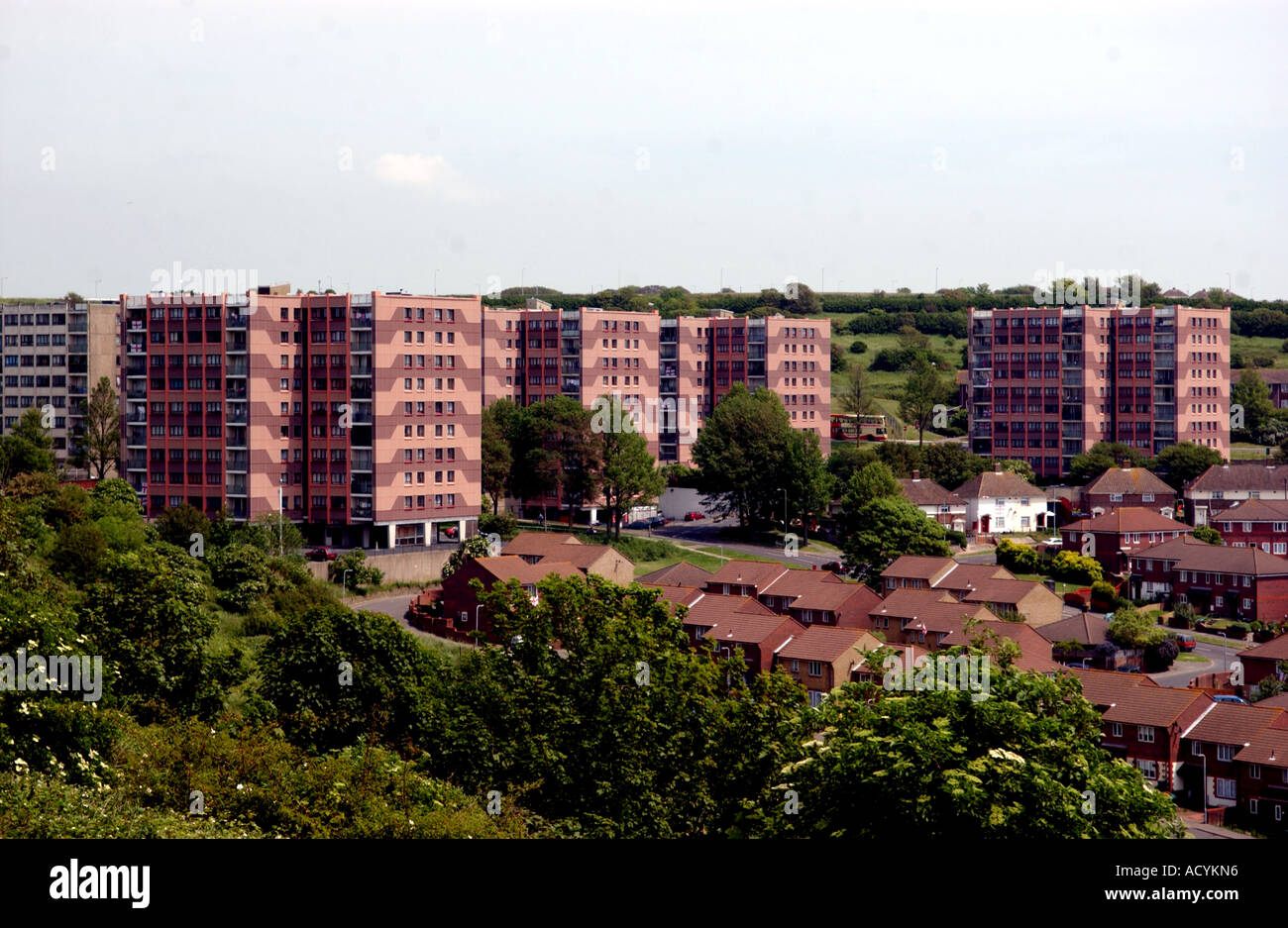 La Whitehawk Housing Estate, dans la banlieue de Brighton à Sussex England UK Banque D'Images