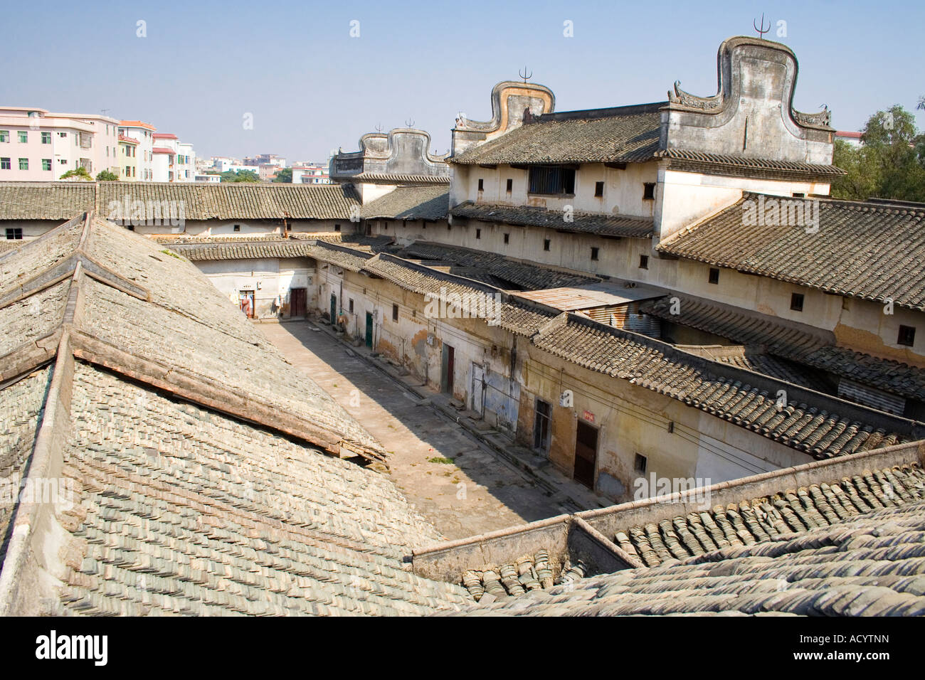 Tian Long Gongbuchu Résidence ancienne, le village fortifié de 15 Km de Shenzhen Chine Banque D'Images