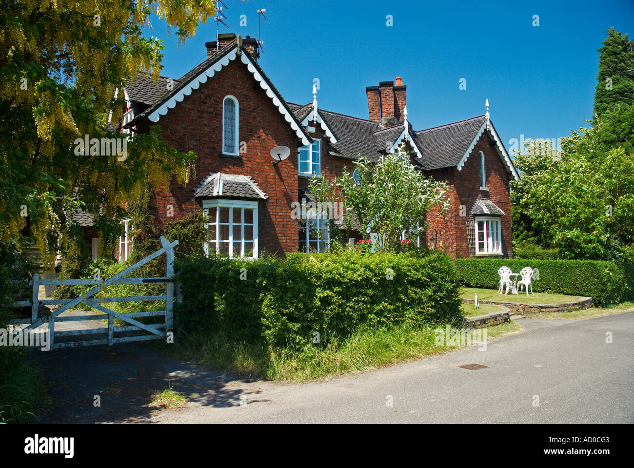 Les travailleurs agricoles anciens Cottages Swettenham Cheshire UK Banque D'Images