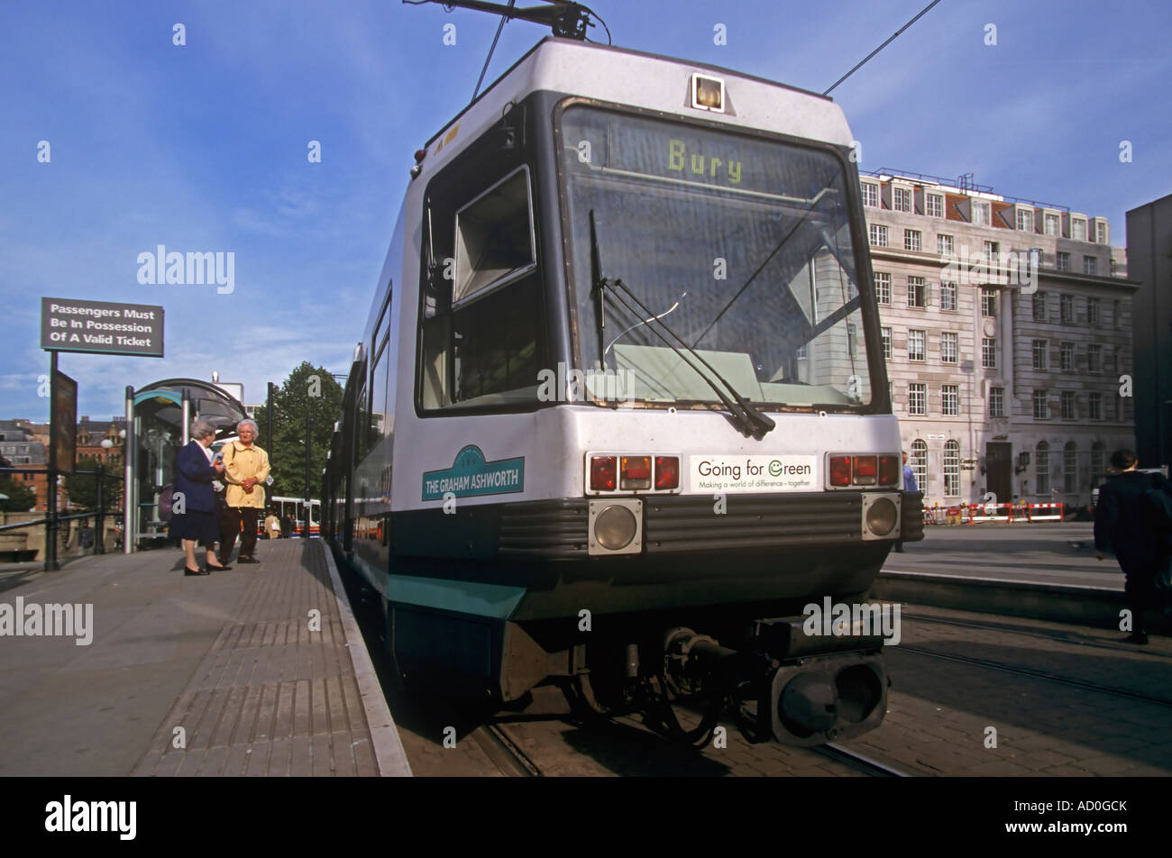 Manchester Metrolink tram, St Peter's Square, England, UK Banque D'Images