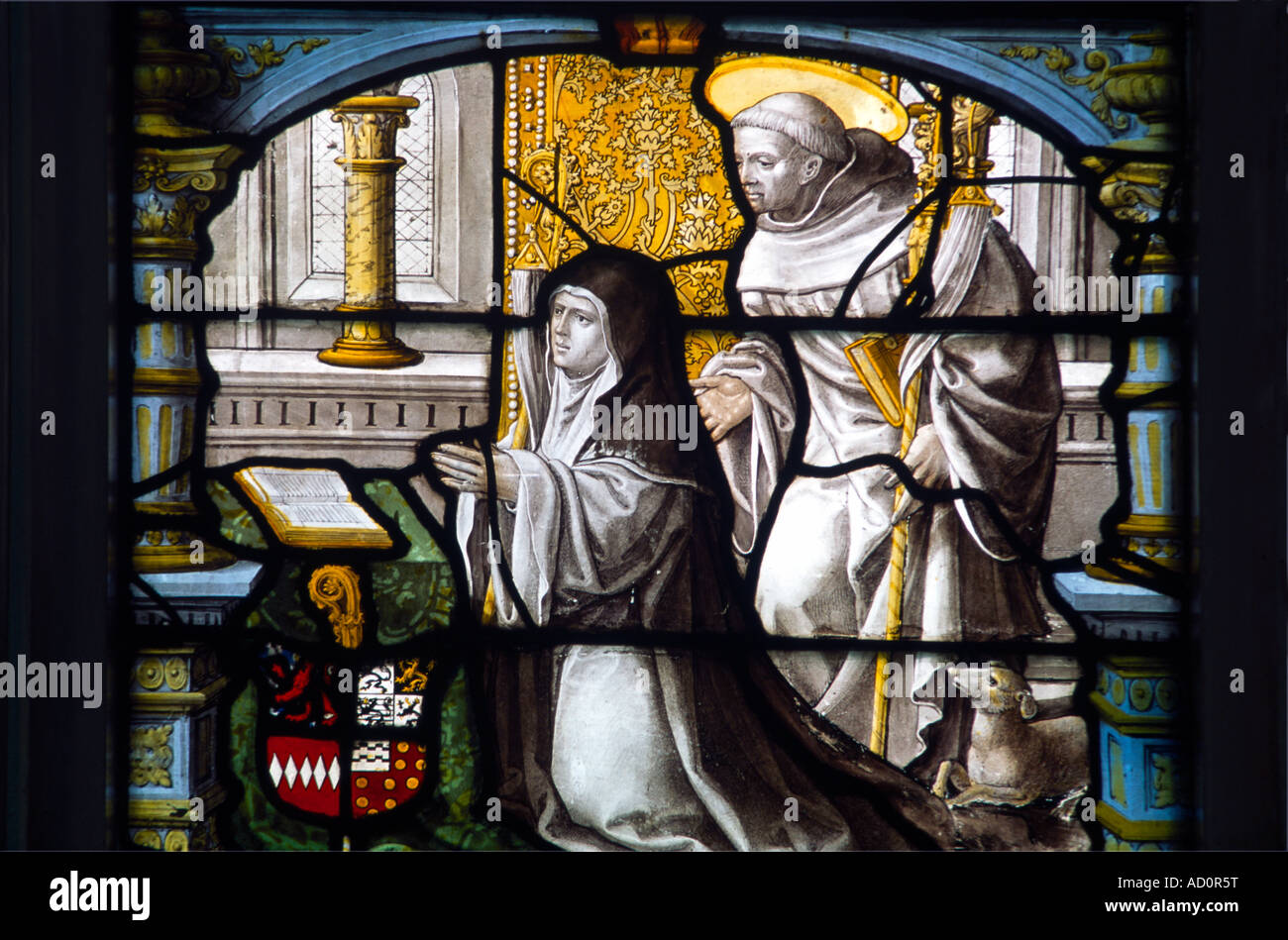 Saint Giles Vitraux flamands des deux maries Banque D'Images