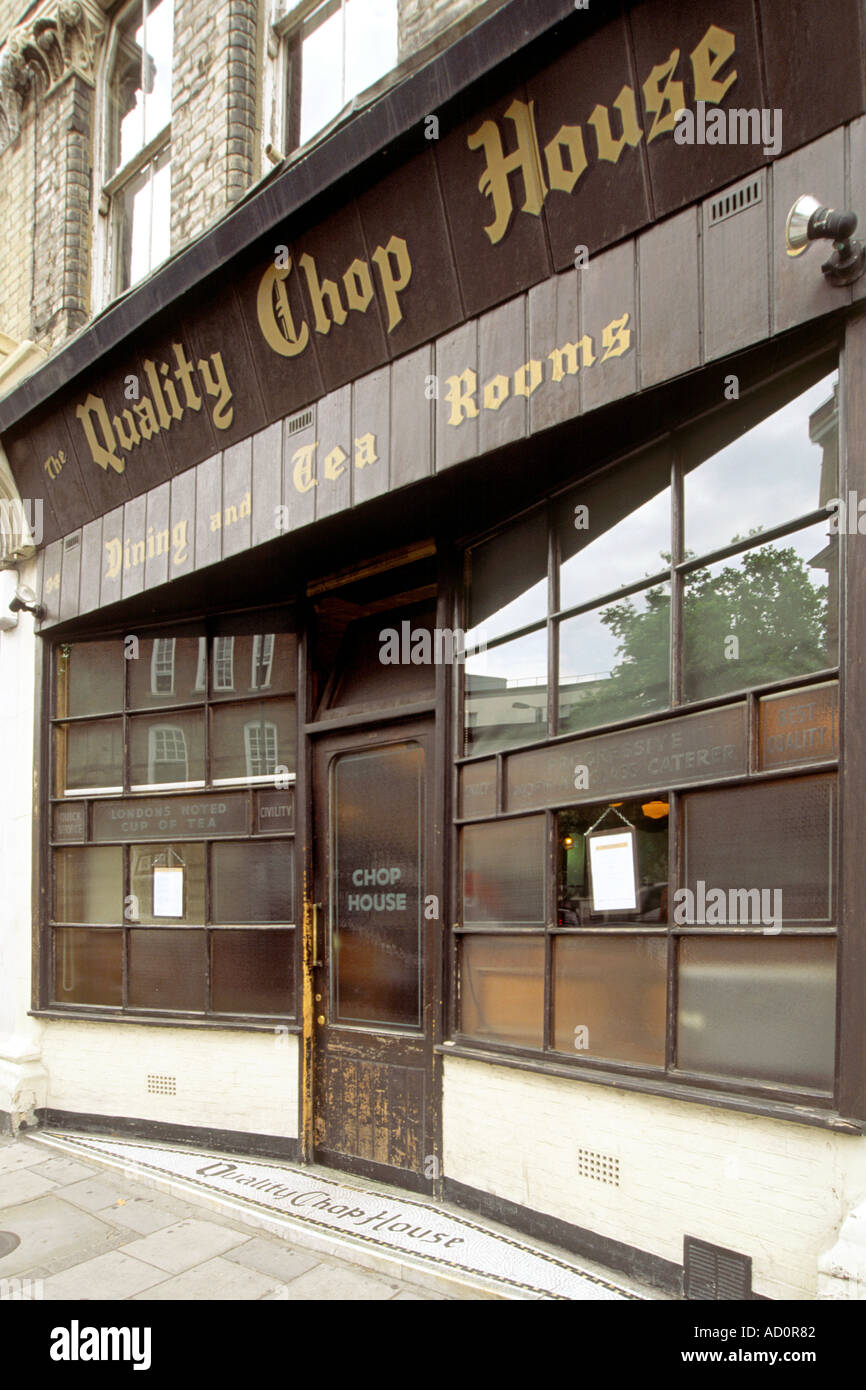 L'extérieur et l'entrée de la qualité de l'ère victorienne Chop House à Londres. Banque D'Images