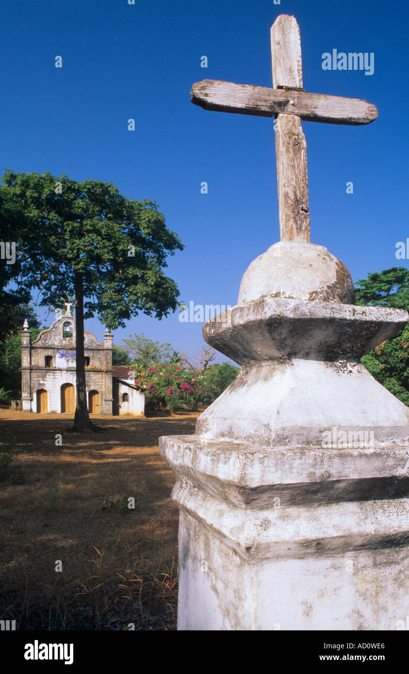 Cabo de Rama Chapelle Goa Inde Banque D'Images