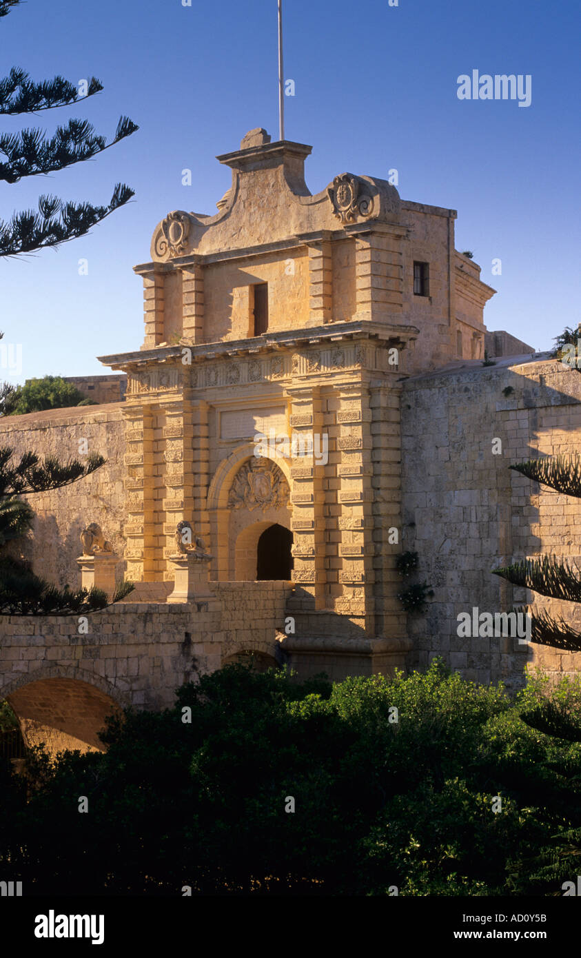 La porte principale de Mdina Malte Banque D'Images