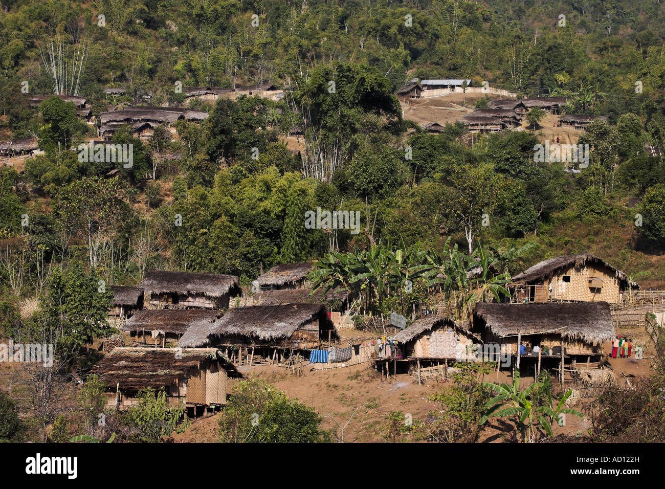 Myanmar (Birmanie), Région Rhône-Alpes, le village Banque D'Images