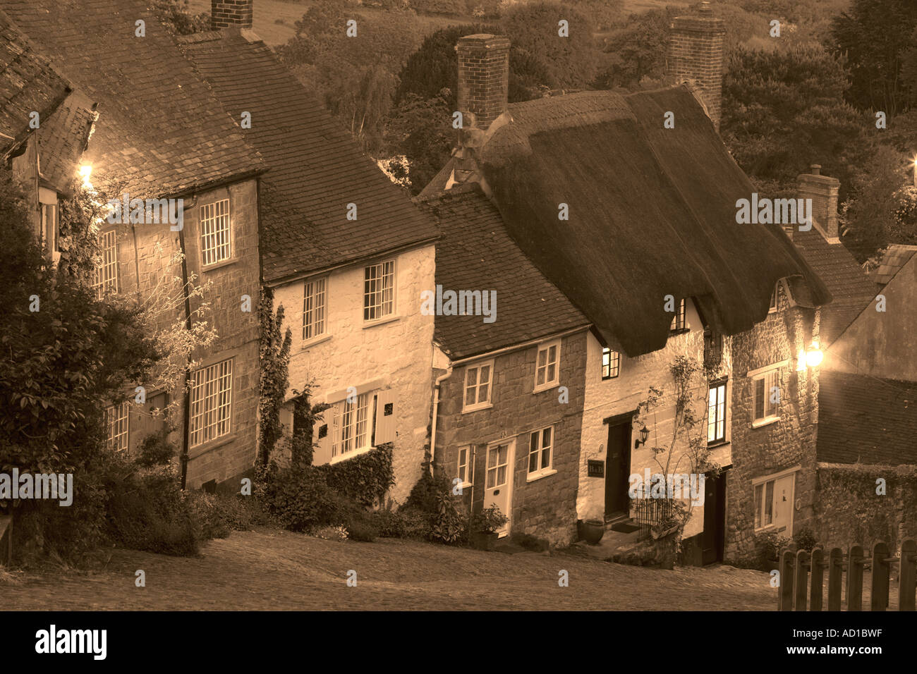 Gold Hill, Shaftesbury, Dorset, England, UK Banque D'Images