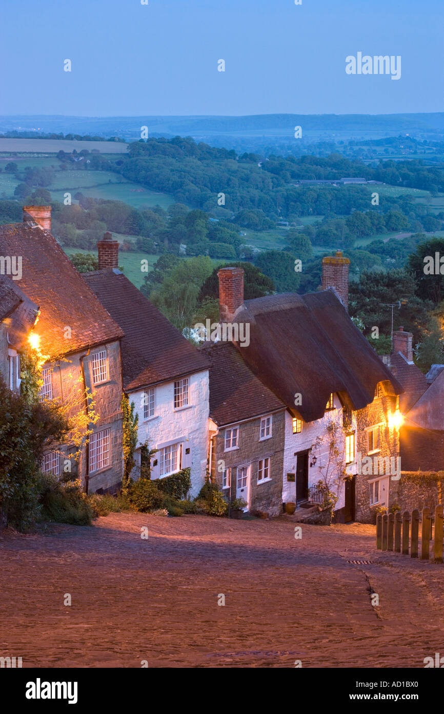 Gold Hill, Shaftesbury, Dorset, England, UK Banque D'Images