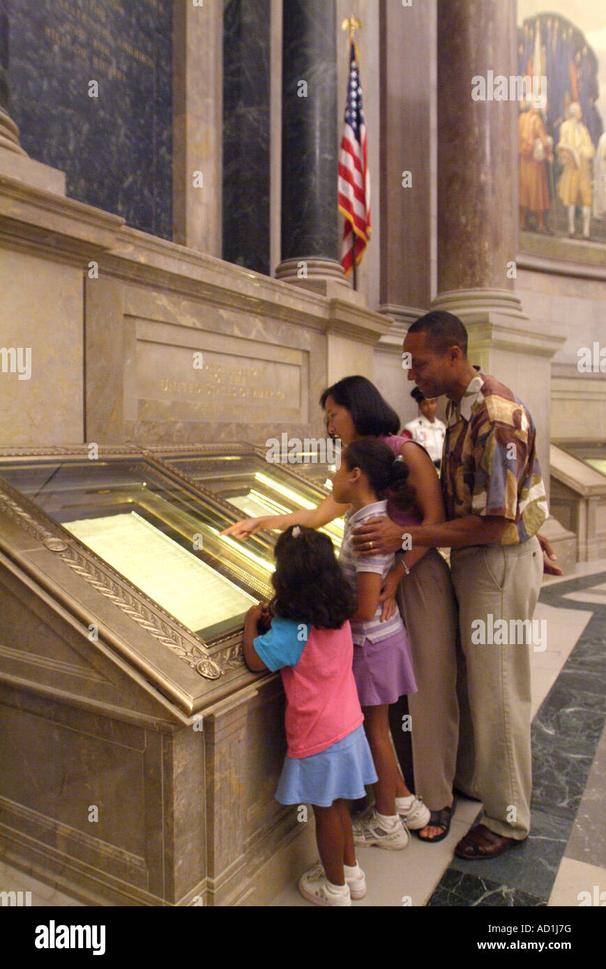 USA Washington DC Archives nationales Rotunda Constitution de l'United States Banque D'Images