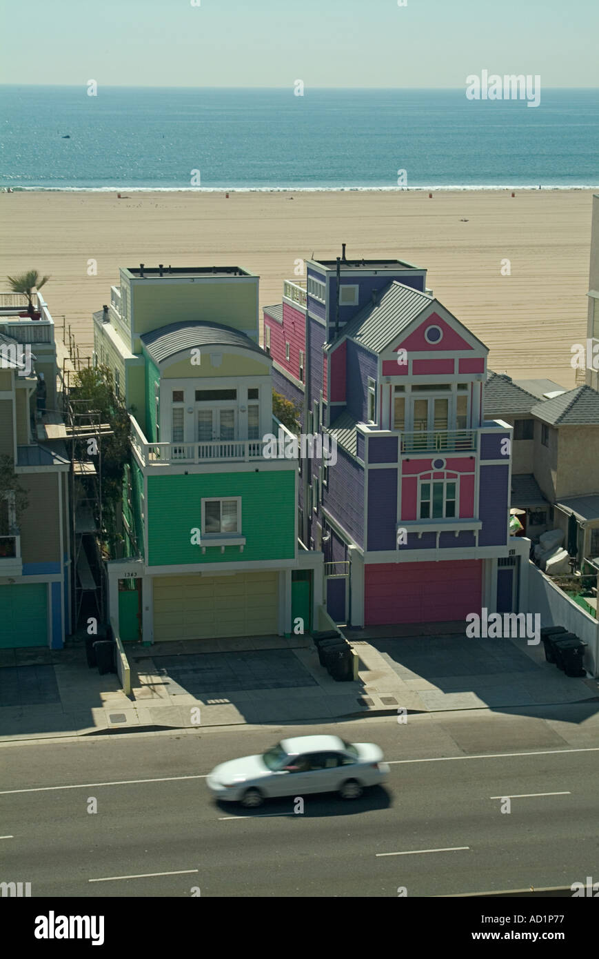 CA Santa Monica Beach Californie Côte d'or de l'architecture résidentiel de style victorien maisons Banque D'Images