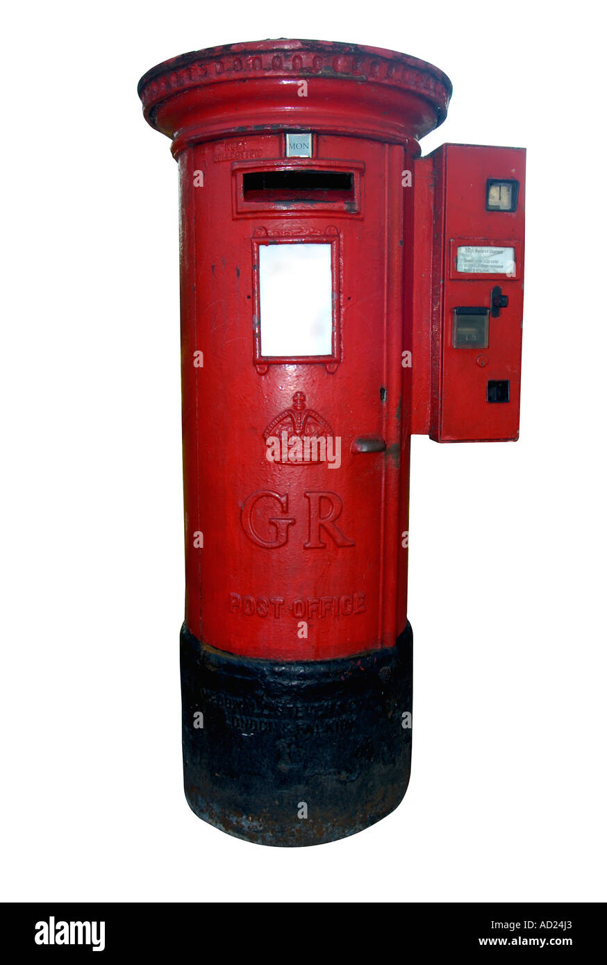 British postbox (with clipping path). Banque D'Images