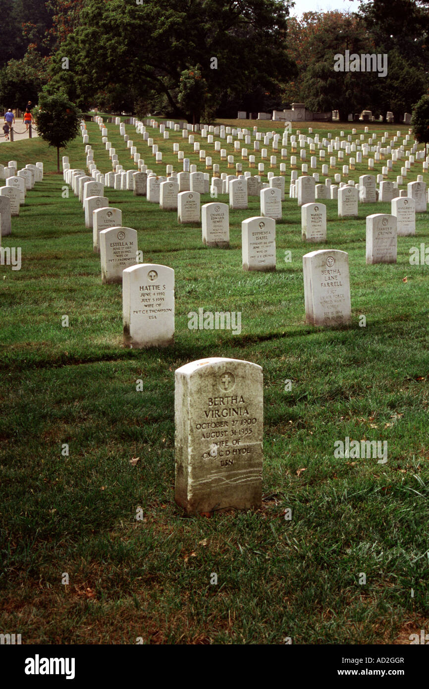 Le personnel militaire, des pierres tombales du Cimetière National d'Arlington, Virginie, États-Unis Banque D'Images