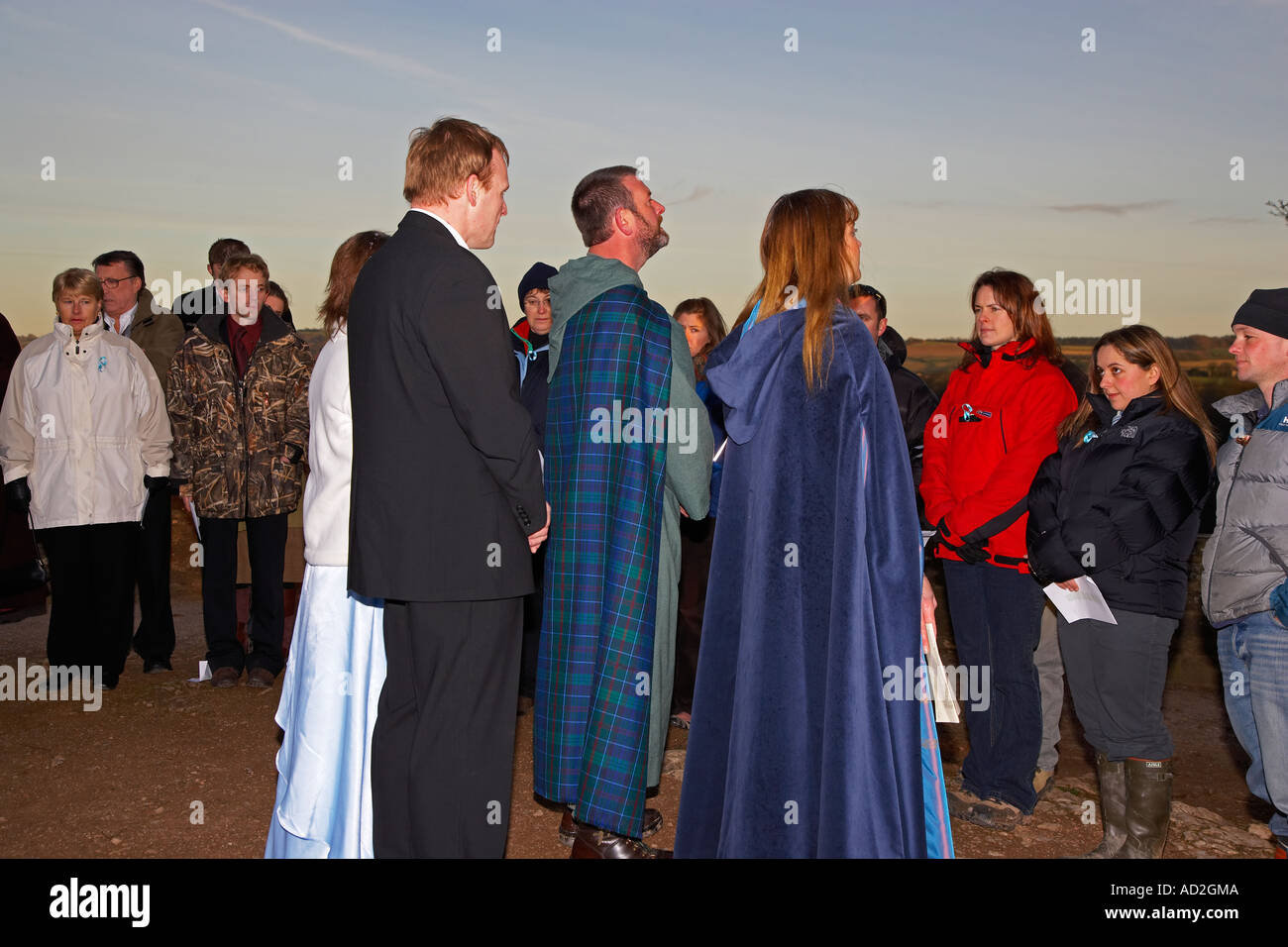 Cérémonie de mariage Mariage païen au Pays de Galles, Royaume-Uni Banque D'Images