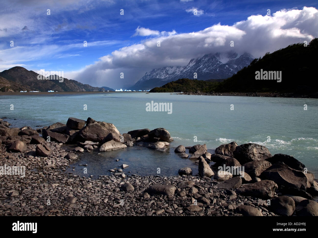 Lake Gray, Parc National Torres del Paine, Patagonie, Chili Banque D'Images