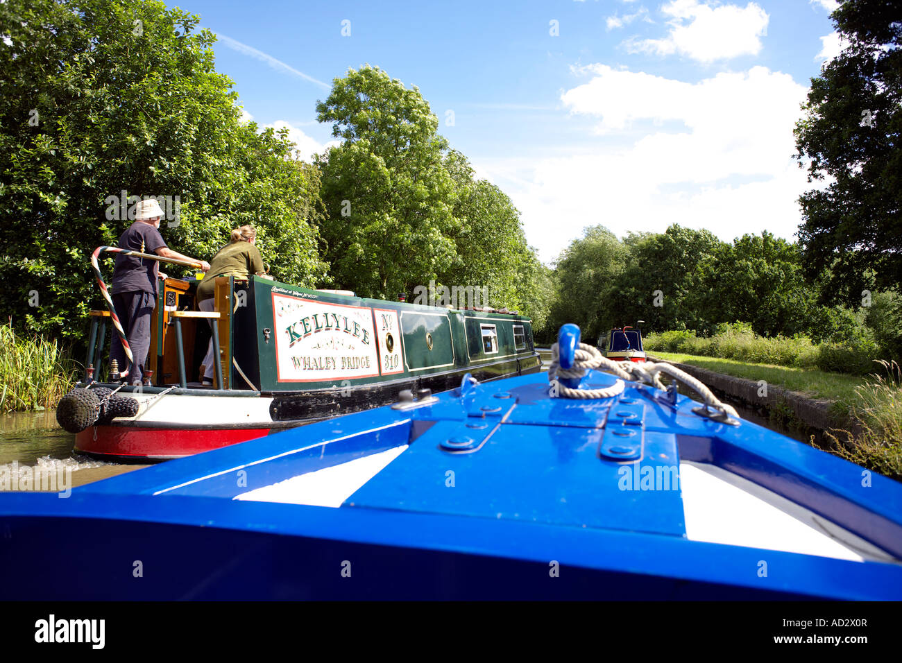 Narrowboats sur le canal d'Oxford North Warwickshire Banque D'Images