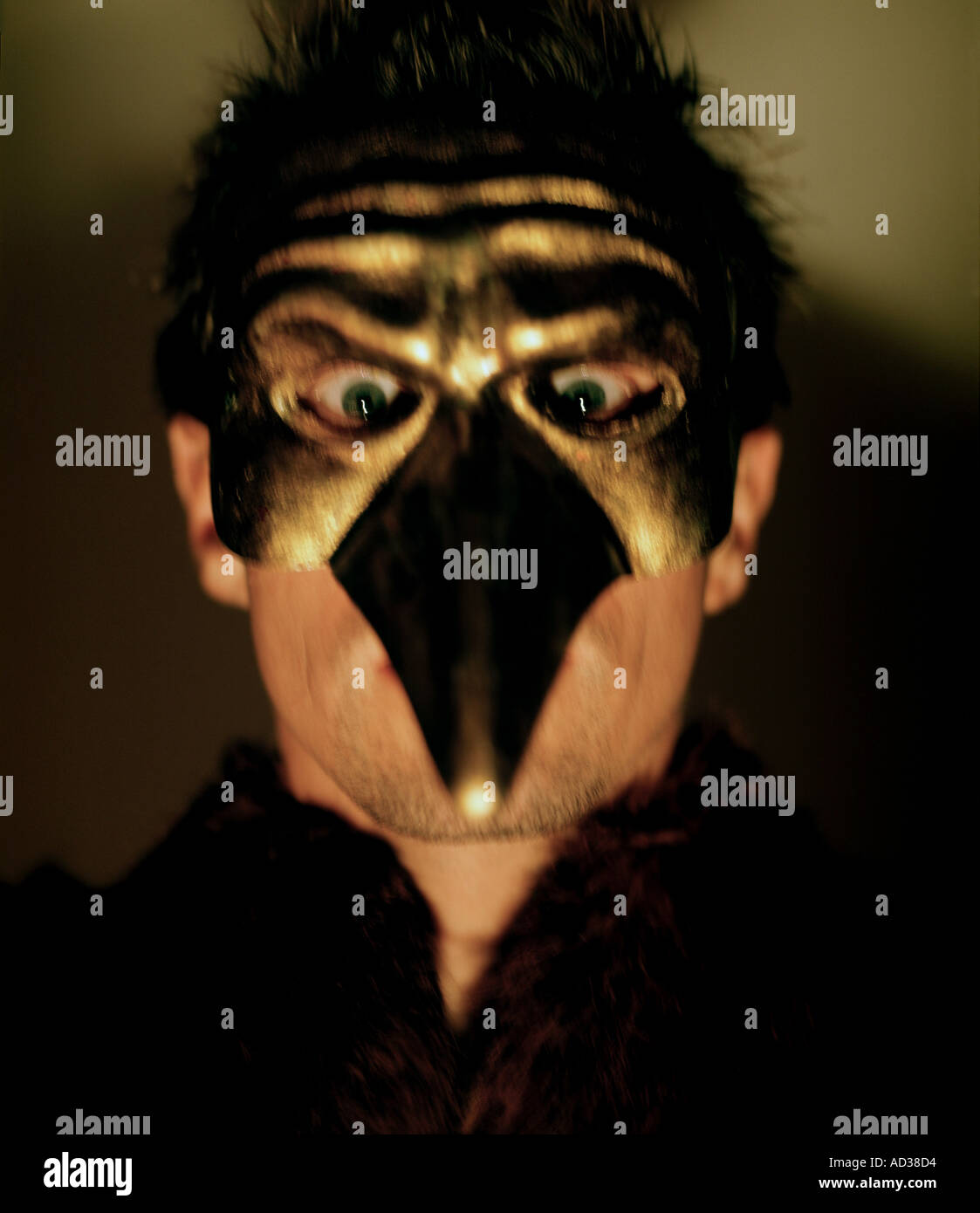Homme portant un masque à bec Venician Banque D'Images