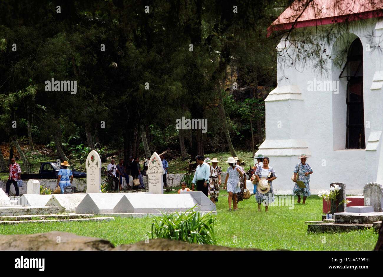 Cook ISLAND CHRISTIAN CHURCH, mangaia, îles Cook Banque D'Images