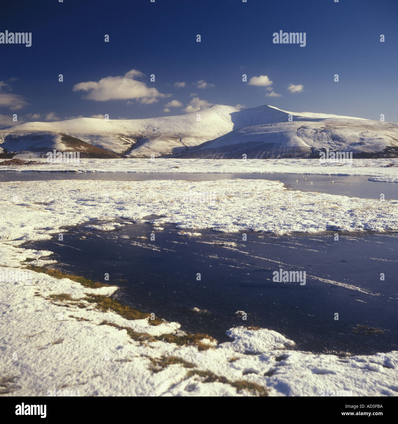 Hiver Neige sur Mynydd Illtyd et Pen Y Fan Brecon Beacons Montagnes Lac Powys Pays de Galles UK Europe 14616MM Banque D'Images