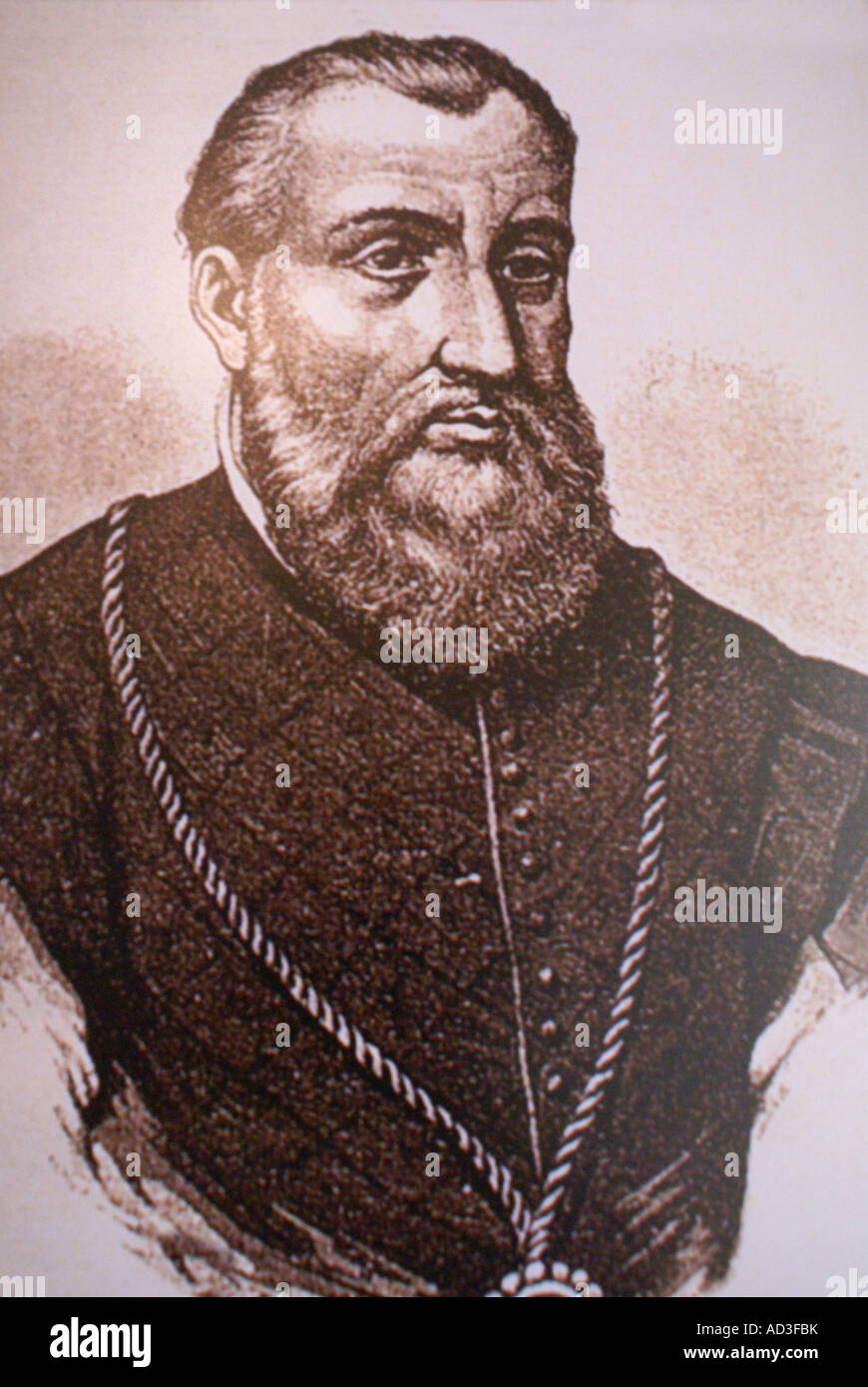 Portrait de le conquistador espagnol Diego Velázquez de Cuéllar Banque D'Images
