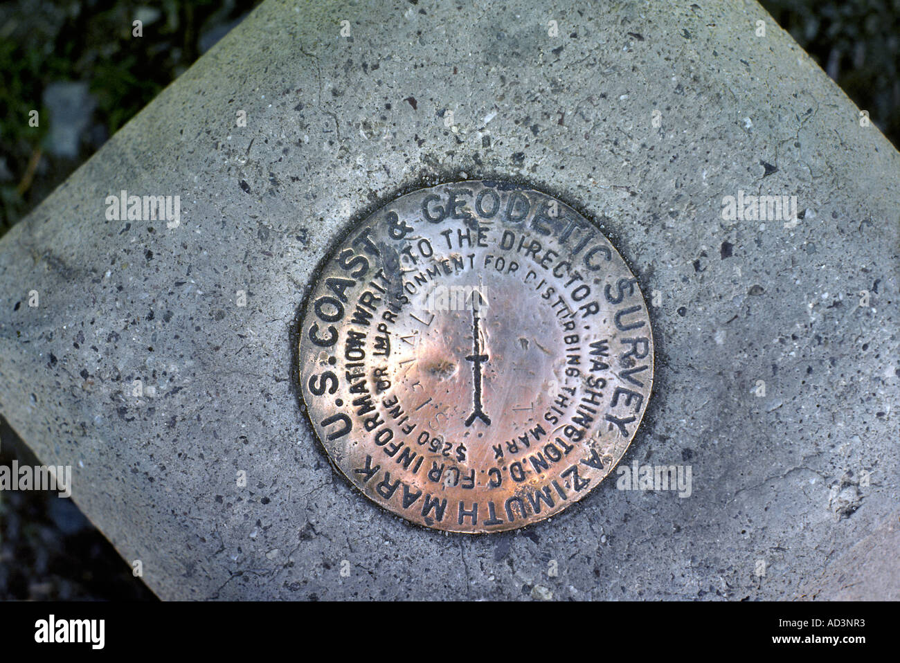 US Coast Geodetic Survey Marqueur d'Azimut Banque D'Images