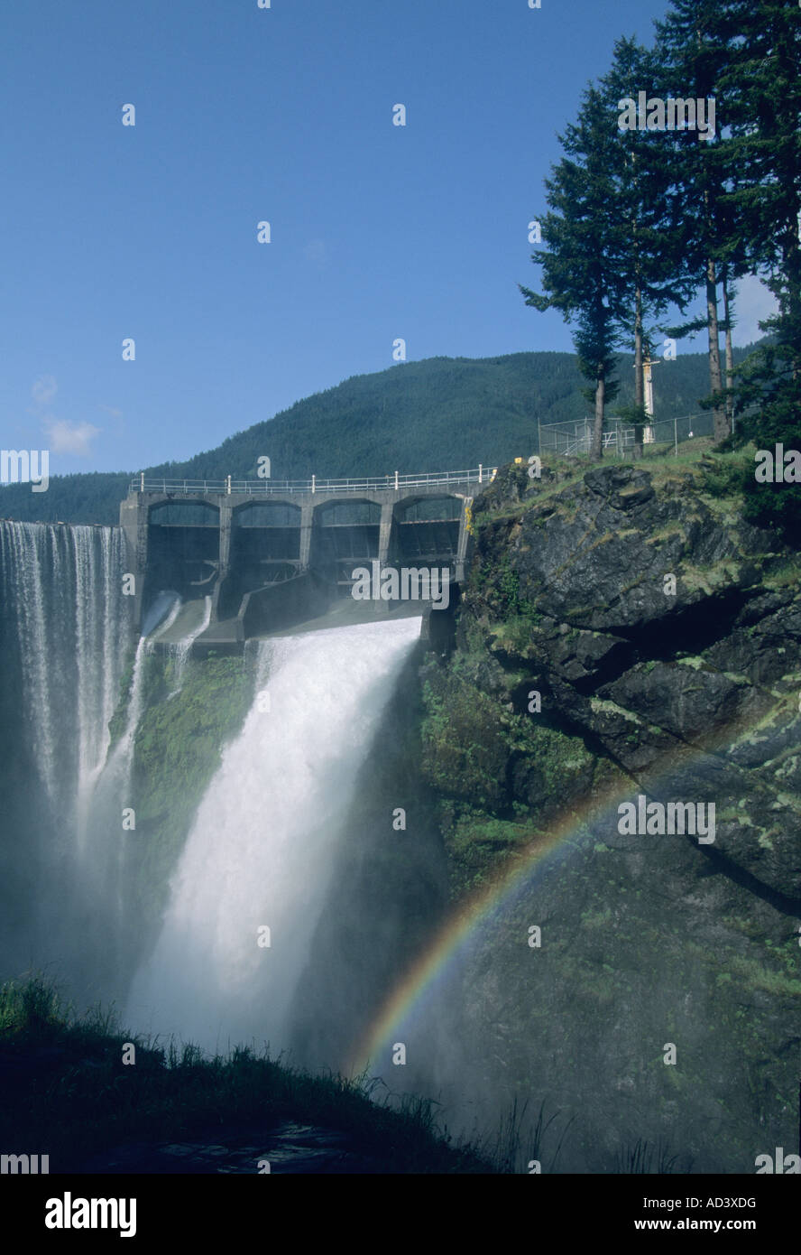 Glines Canyon Dam, la rivière Elwha, Washington de la péninsule Olympique, vouées à la démolition pour restaurer des saumons Banque D'Images