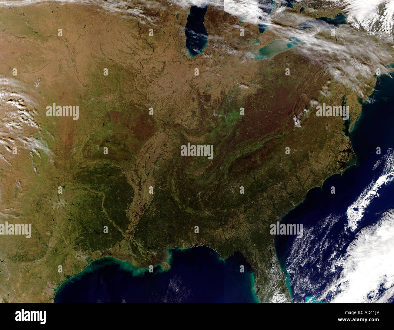 L'Est des États-Unis, image satellite Banque D'Images