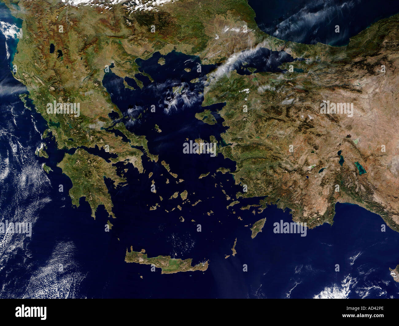La Turquie et la Grèce, image satellite Banque D'Images