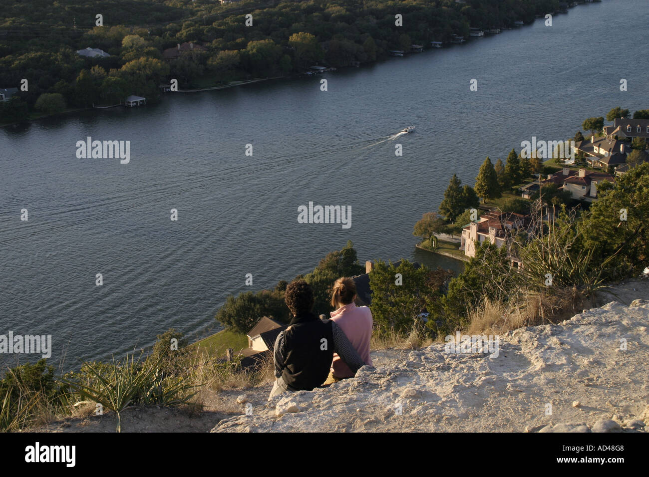 La vue depuis le mont Bonnell à Austin, Texas Banque D'Images