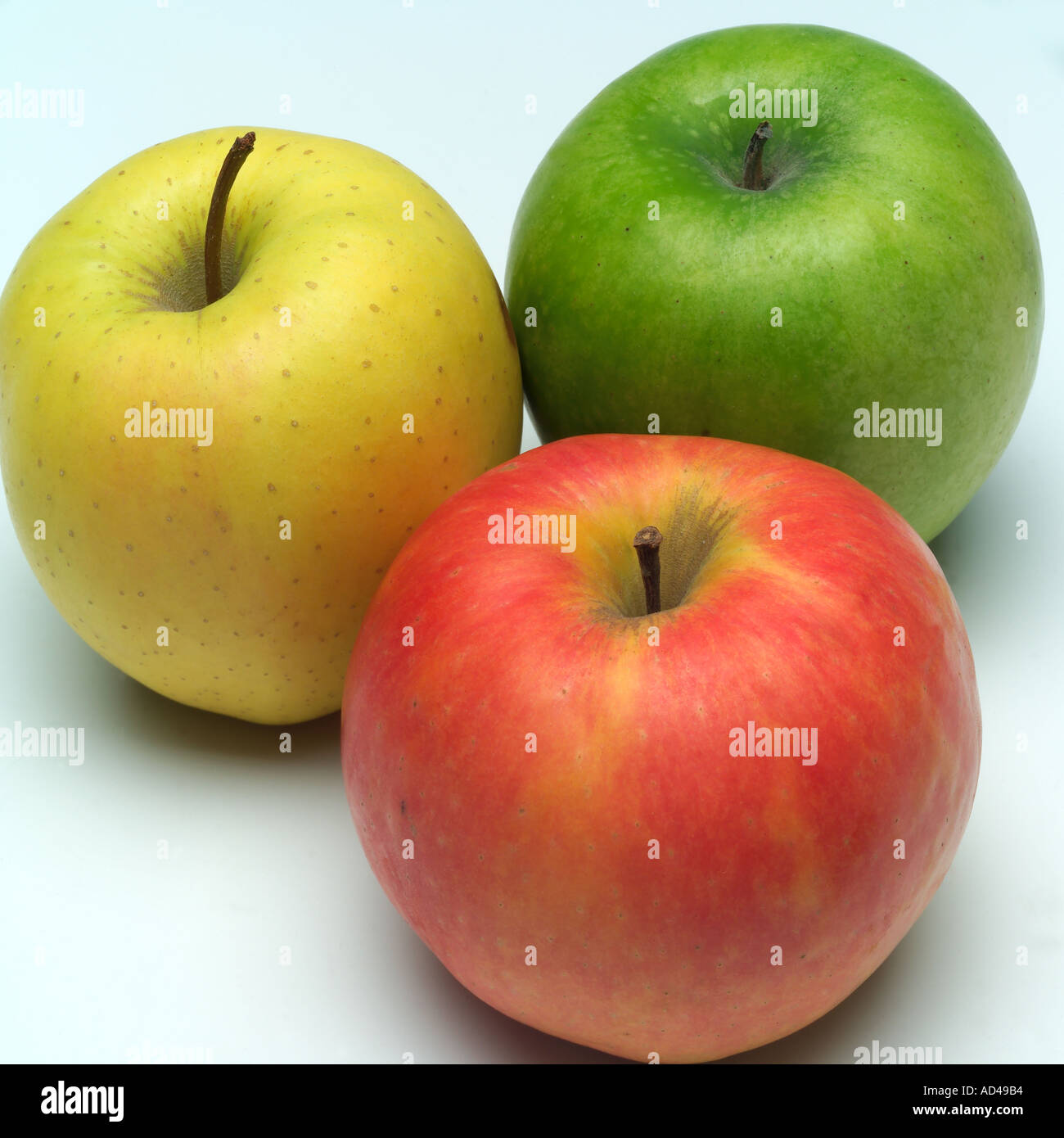 Golden, Pink Lady et pommes Granny Smith Banque D'Images